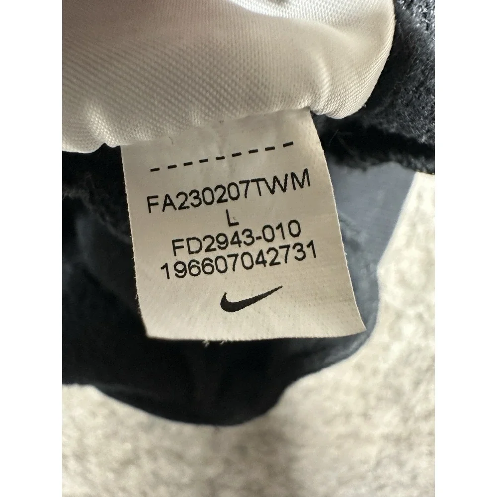 Nike Youth L Club Fleece Oversized Crew Sweatshirt Mini Swoosh Black FD2943 AOP